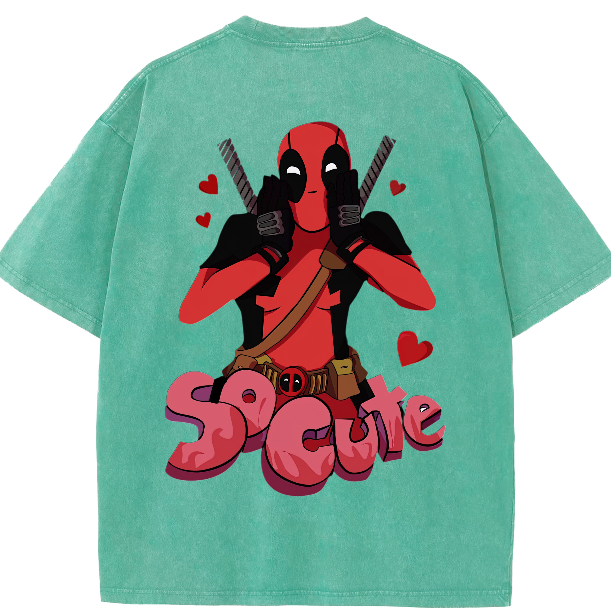 （画像用） Deadpool デッドプール 綿100% ヴィンテージ風 半袖Tシャツ（背面プリント）